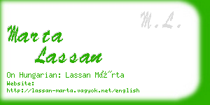 marta lassan business card